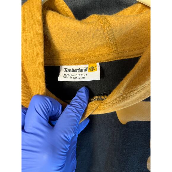 Boys Black and Tan Timberland Hoodie 10-12 - Picture 2 of 5